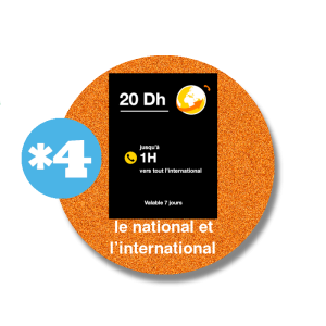 Recharge orange vers le national et l’international *4 -20 DH
